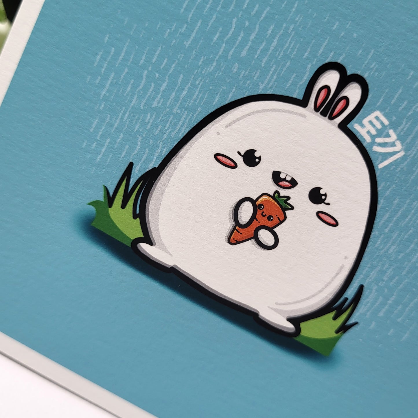 Bangtanimals - JK, kawaii rabbit 4" print, cute tokki art