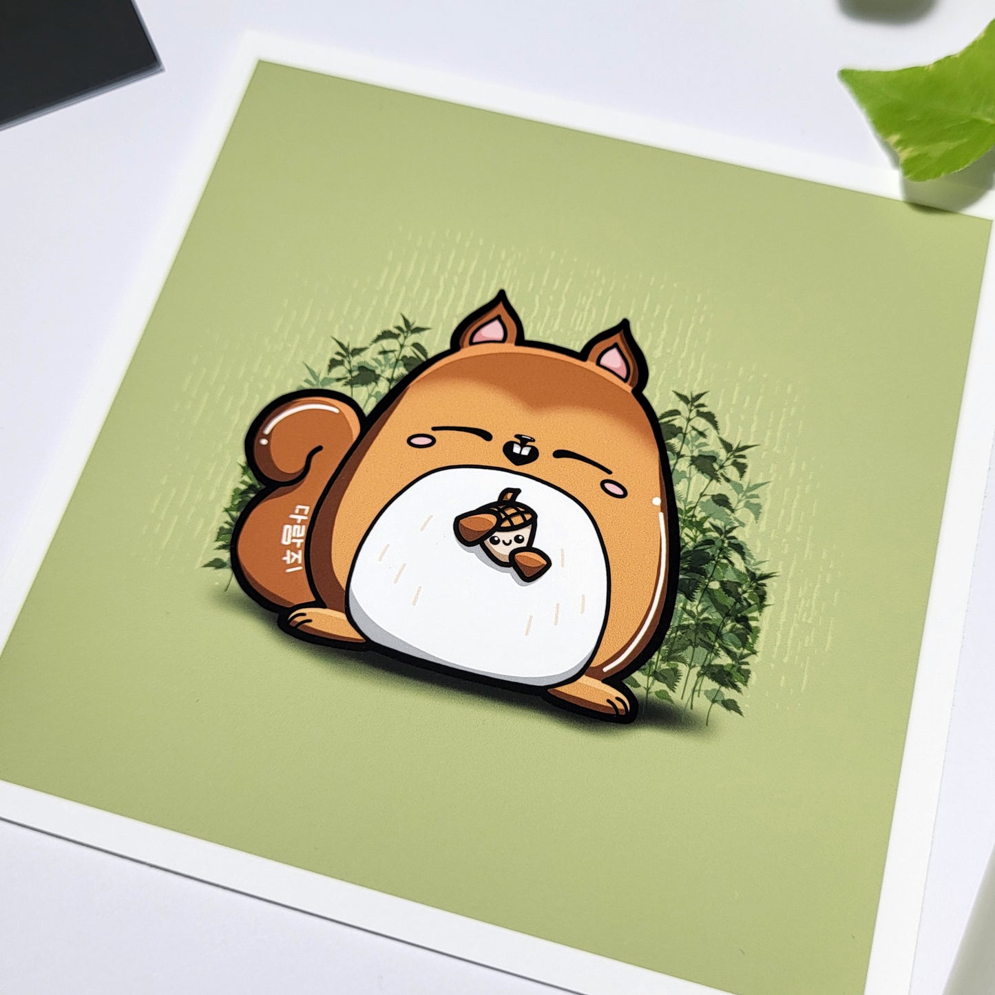 Bangtanimals - Hobi, J-Hope kawaii 4" print, cute squirrel art