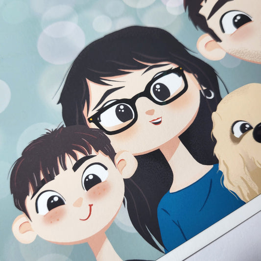 Custom Cartoon Commission - DIGITAL FILE ONLY character custom portrait FAMILY
