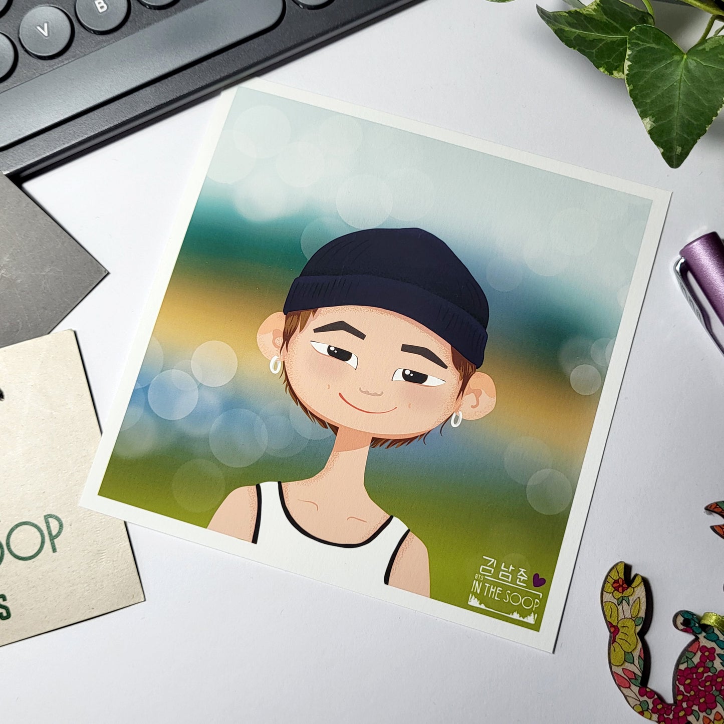 BTS In The Soop Namjoon art print, RM portrait, original Bangtan Sonyeondan kpop cartoon illustration