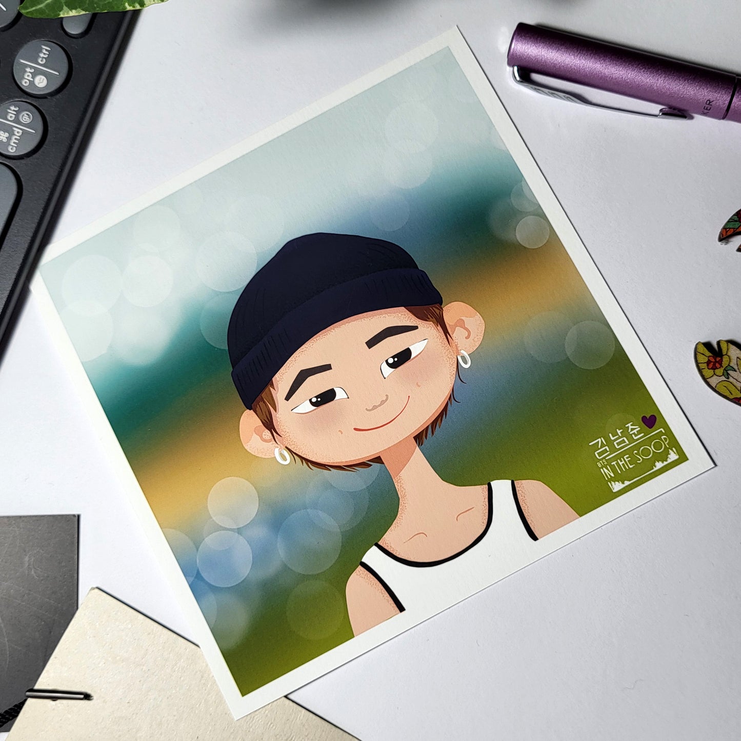 BTS In The Soop Namjoon art print, RM portrait, original Bangtan Sonyeondan kpop cartoon illustration