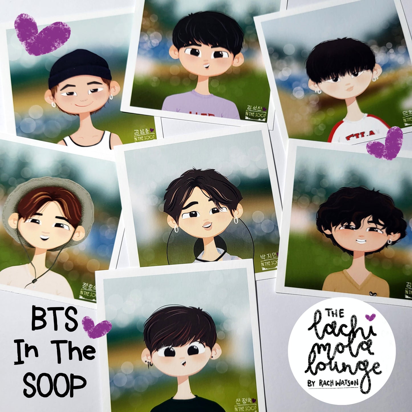 BTS In The Soop Taehyung art print, cute V portrait, original Bangtan Sonyeondan kpop cartoon illustration