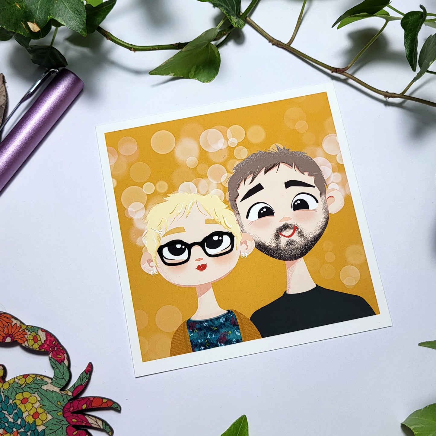 Custom Cartoon Commission - DIGITAL FILE ONLY character portrait PAIR