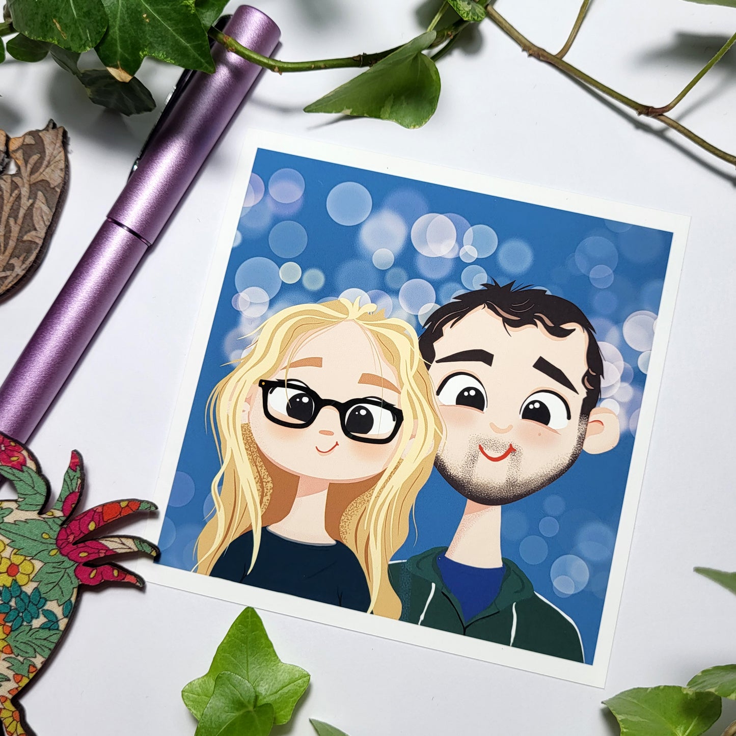 Custom Cartoon Commission - character portrait PAIR