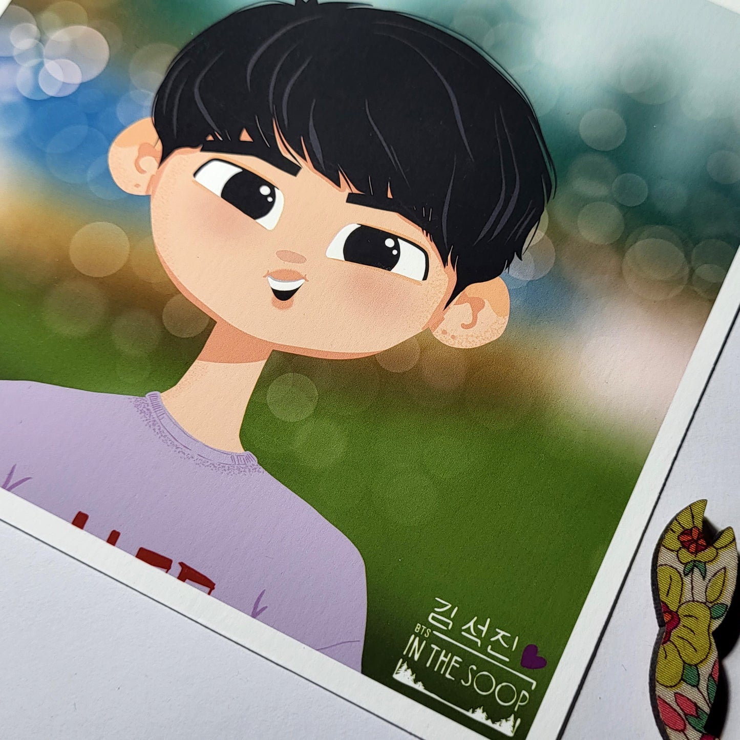 BTS In The Soop Jin art print, Seokjin portrait, original Bangtan Sonyeondan kpop cartoon illustration