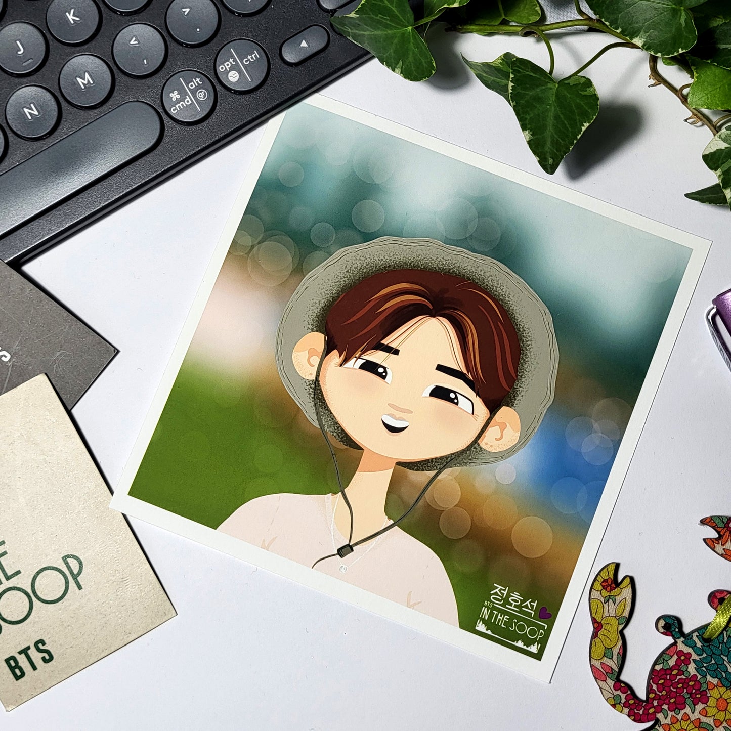 BTS In The Soop Hobi art print, JHope portrait, original Bangtan Sonyeondan kpop cartoon illustration