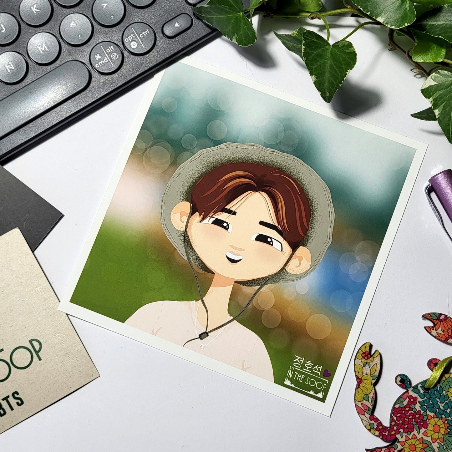 BTS In The Soop Hobi art print, JHope portrait, original Bangtan Sonyeondan kpop cartoon illustration