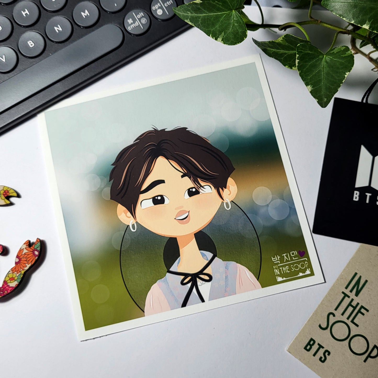 BTS In The Soop Jimin art print, cute portrait, original Bangtan Sonyeondan kpop cartoon illustration