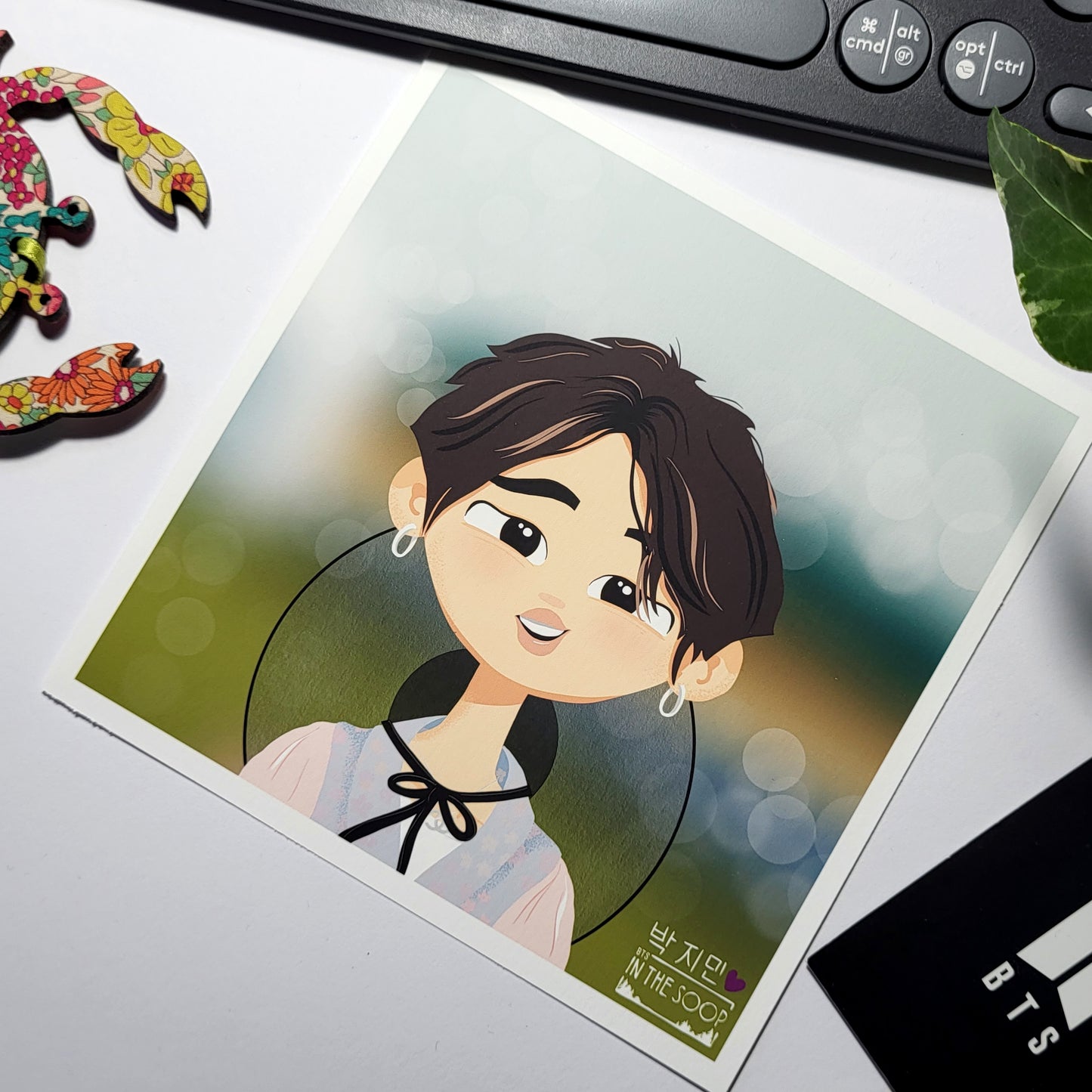 BTS In The Soop Jimin art print, cute portrait, original Bangtan Sonyeondan kpop cartoon illustration