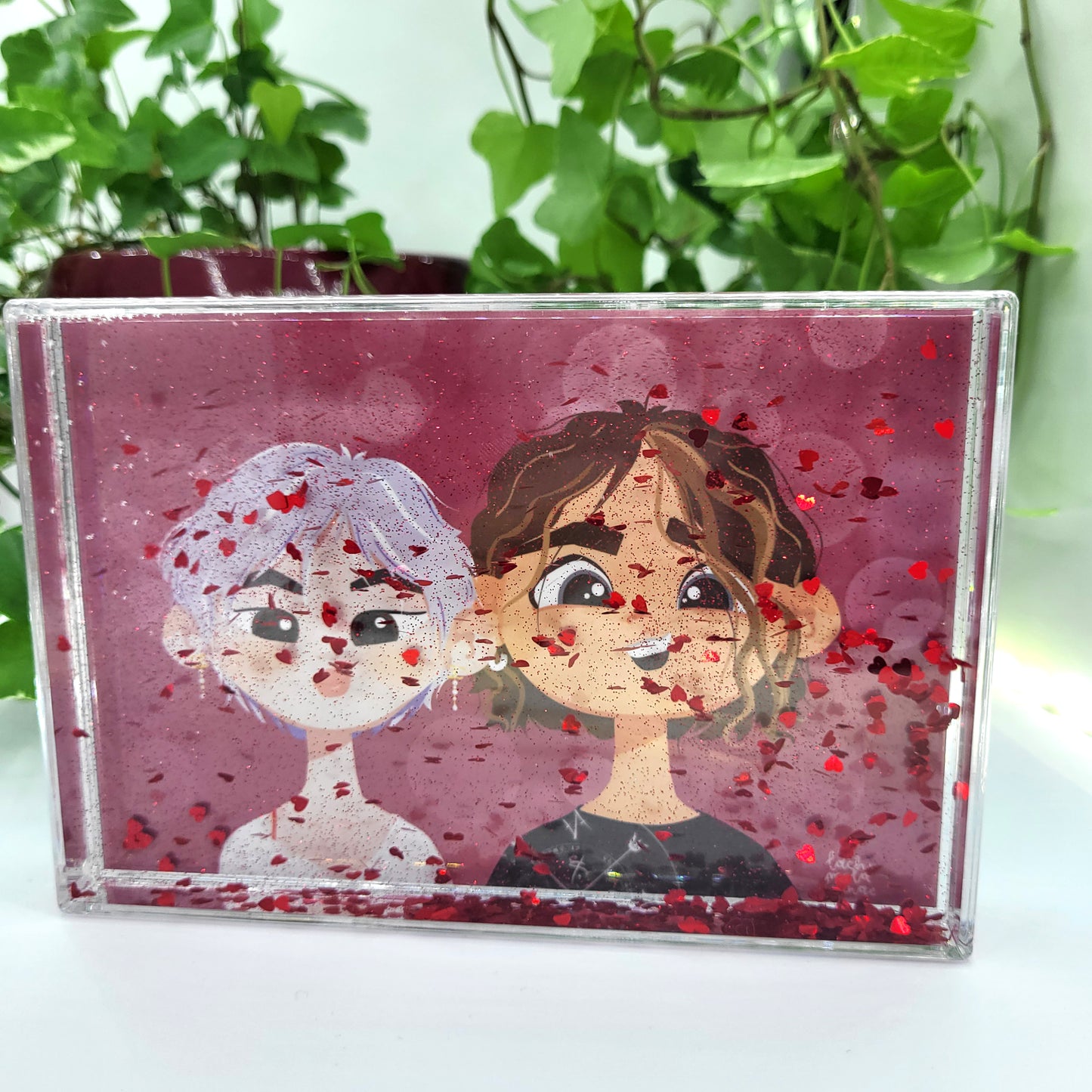 HAMARTIA by Scarlett Drake Jae and Rapha glitter shaker acrylic block