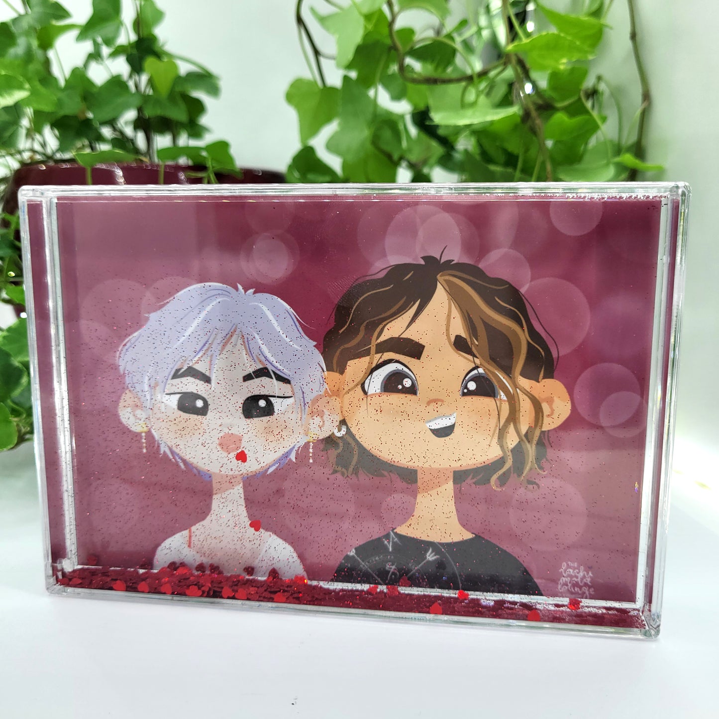 HAMARTIA by Scarlett Drake Jae and Rapha glitter shaker acrylic block