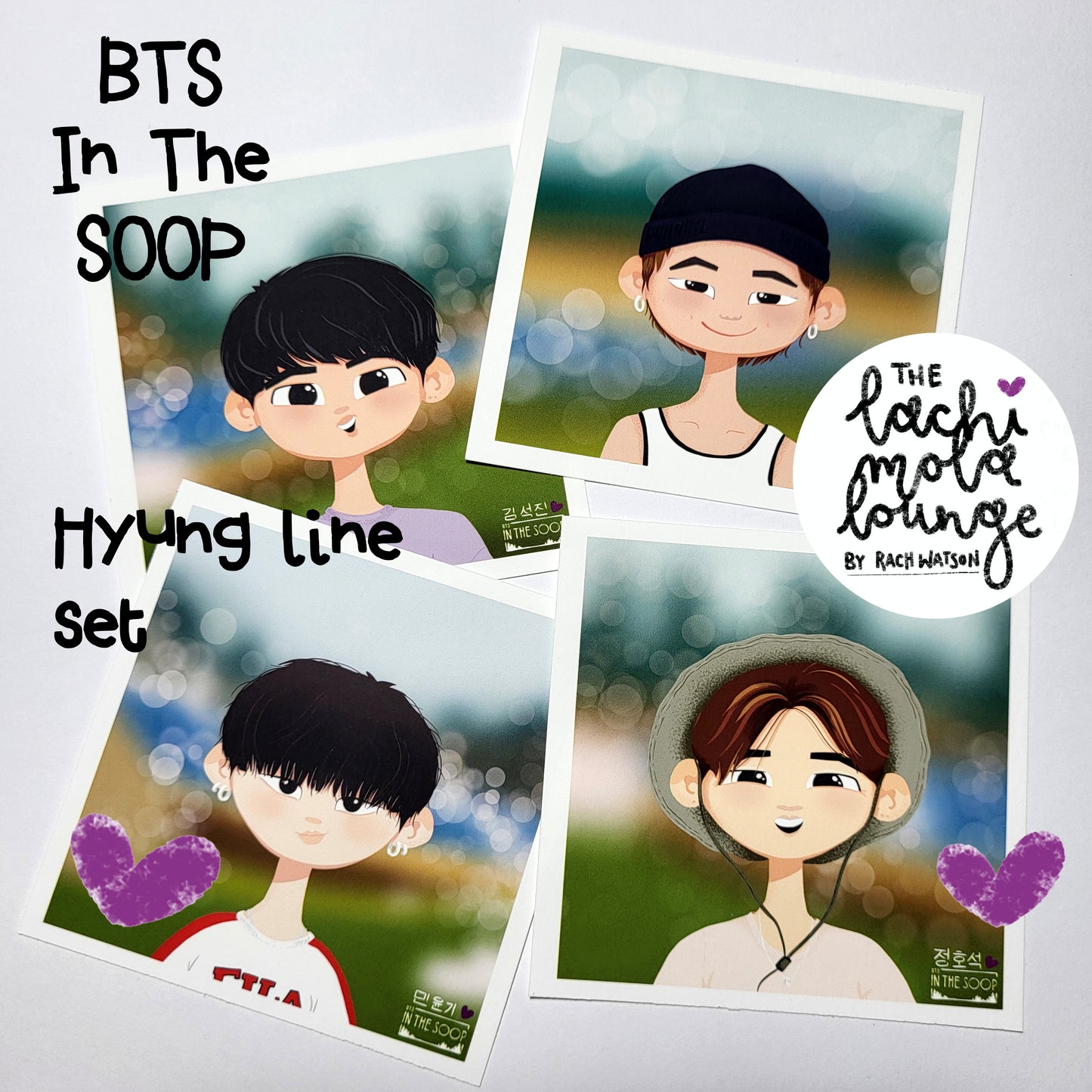 BTS In The Soop cute art prints, line sets, original Bangtan Sonyeondan kpop cartoon illustrations