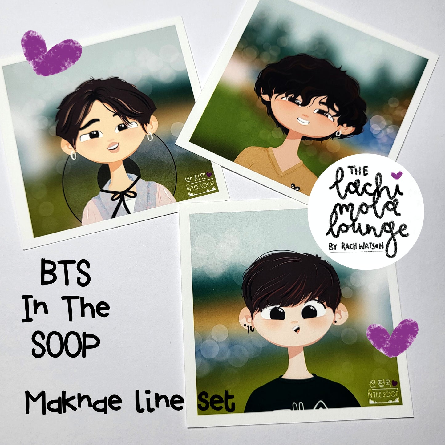 BTS In The Soop cute art prints, line sets, original Bangtan Sonyeondan kpop cartoon illustrations