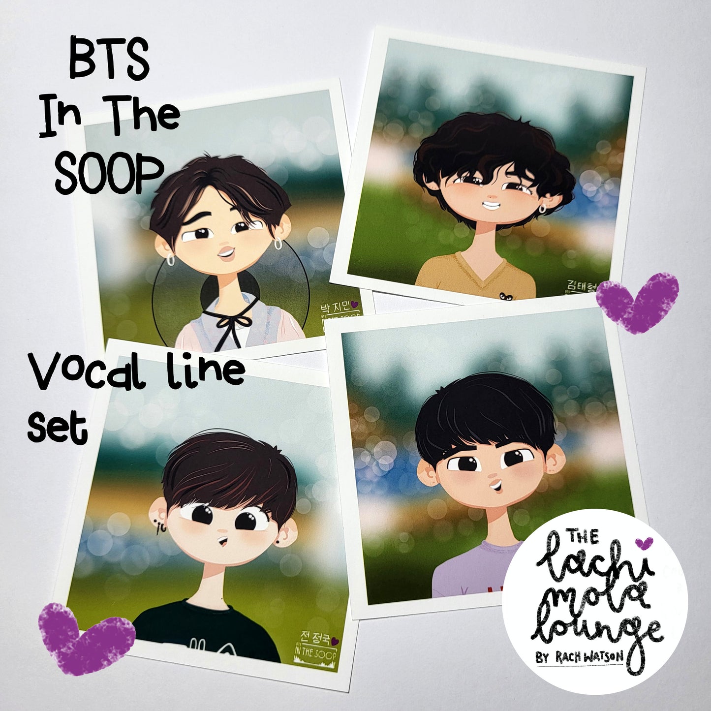 BTS In The Soop cute art prints, line sets, original Bangtan Sonyeondan kpop cartoon illustrations