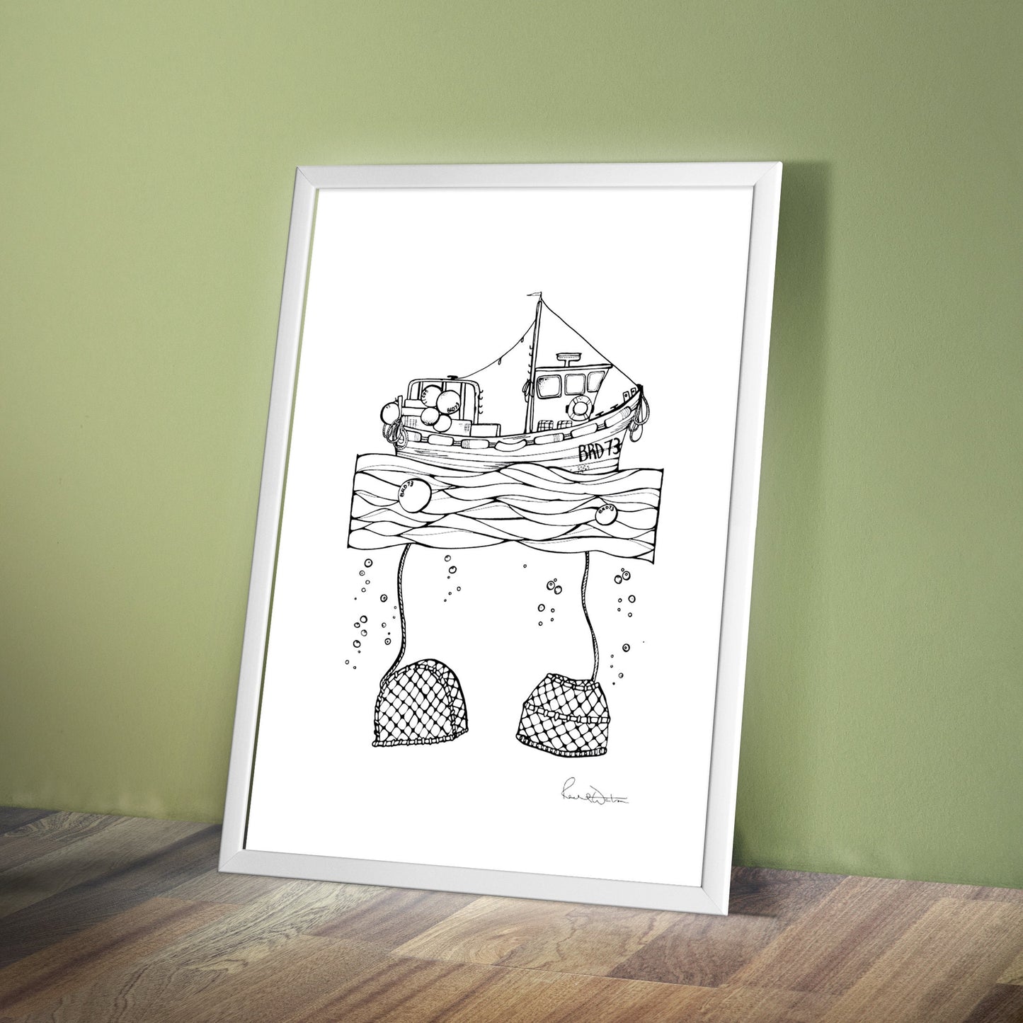 Broadford Harbour print, Isle of Skye illustration