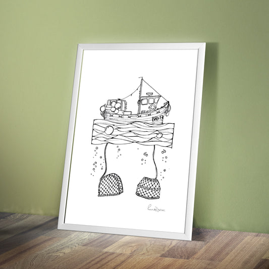 Broadford Harbour print, Isle of Skye illustration