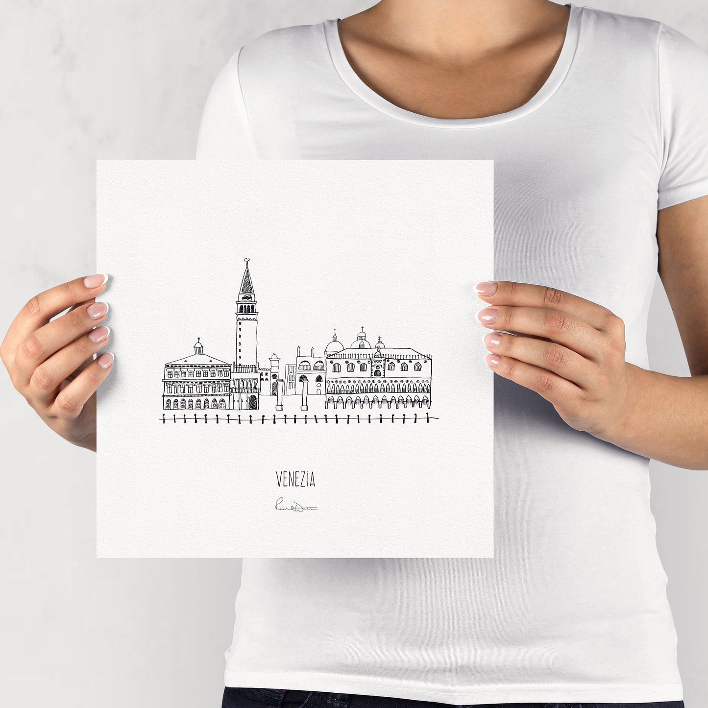 Venezia art print, Venice landmark, architecture wall art, St Mark's square, Doge's palace, Italy travel print, European vacation print