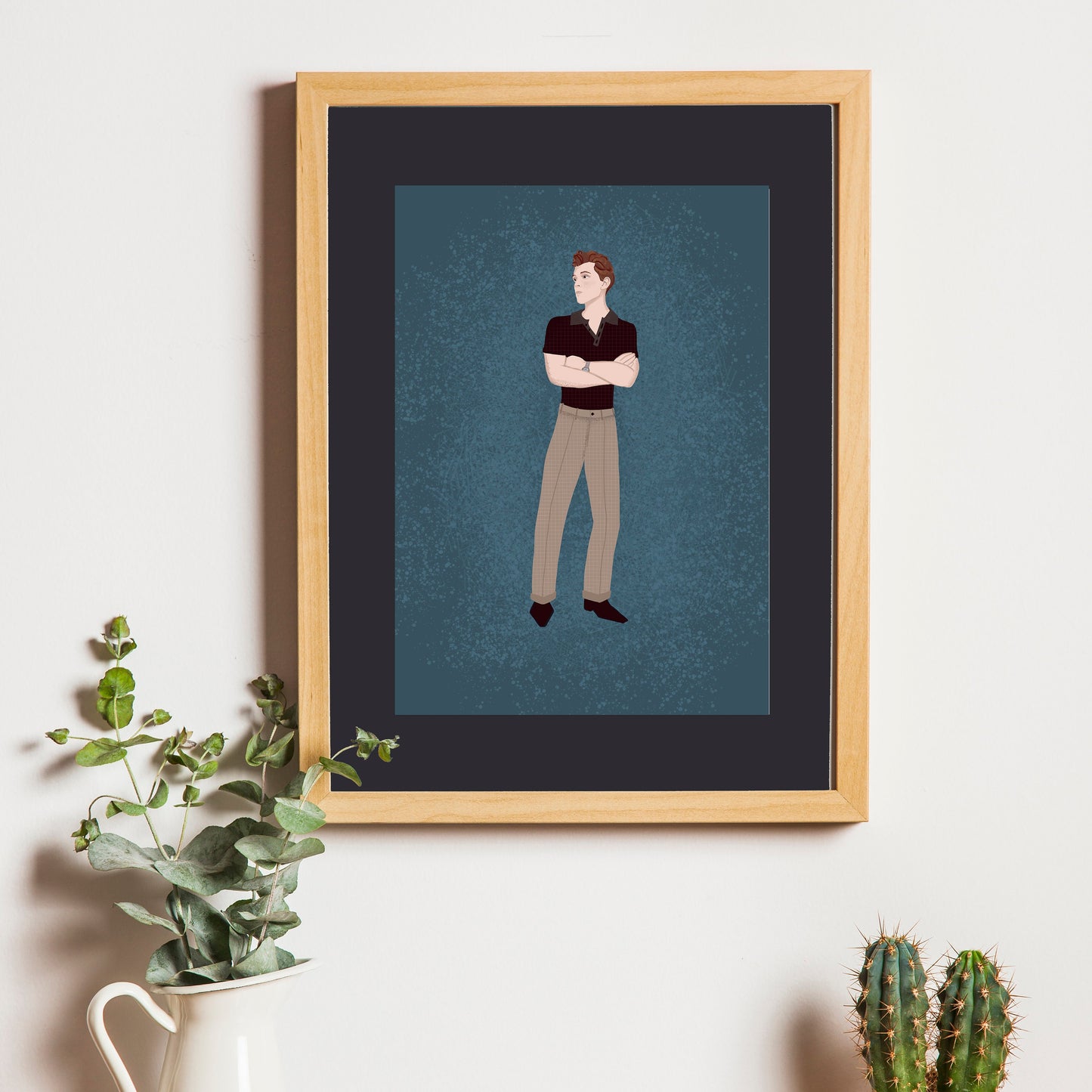 Tom Holland print, fashion illustration, Esquire photoshoot drawing, Hollander fan gift, MCU fan merch, Spider-Man merchandise