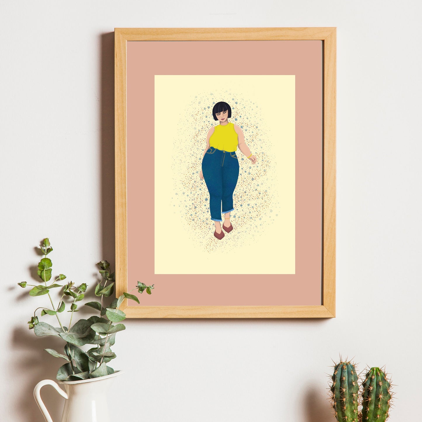 Sassy art print, feminism illustration, fashion wall art, powerful women, body positive drawing, strut your stuff poster, feminist art