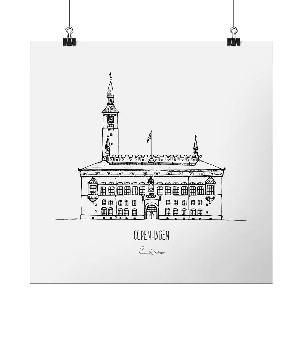 Copenhagen fine art print - Denmark illustration