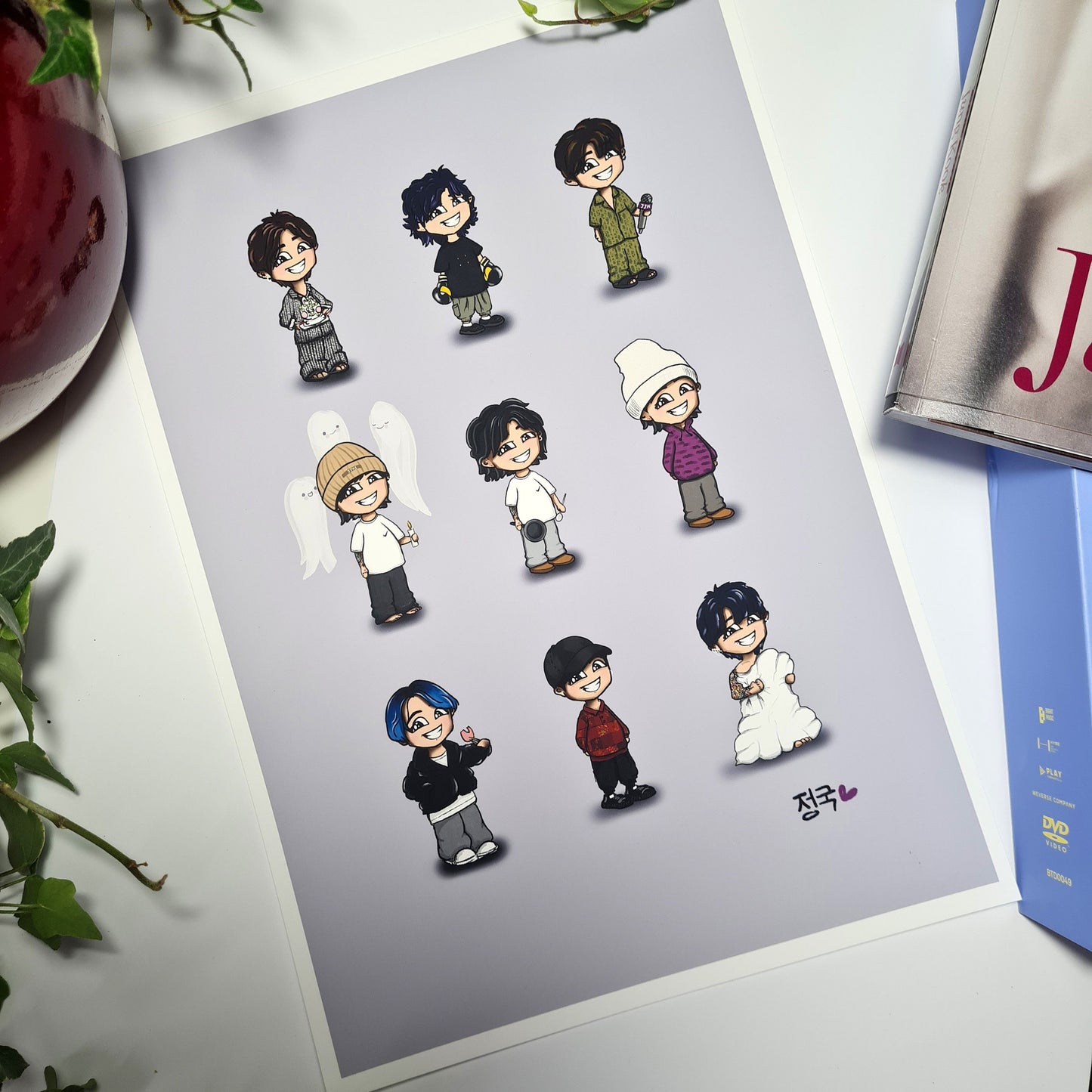 Jungkook Lives print, cute JK print, BTS cute art print, Jeon Jungkook chibi, Bangtan fan gift, ARMY merch