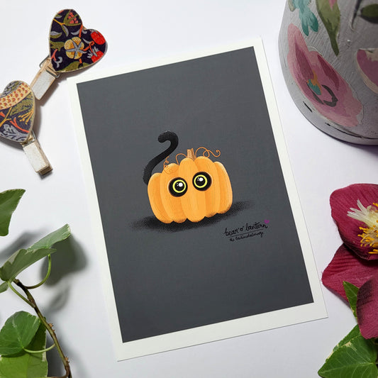 Bear Cat Bear O'Lantern, black cat illustration