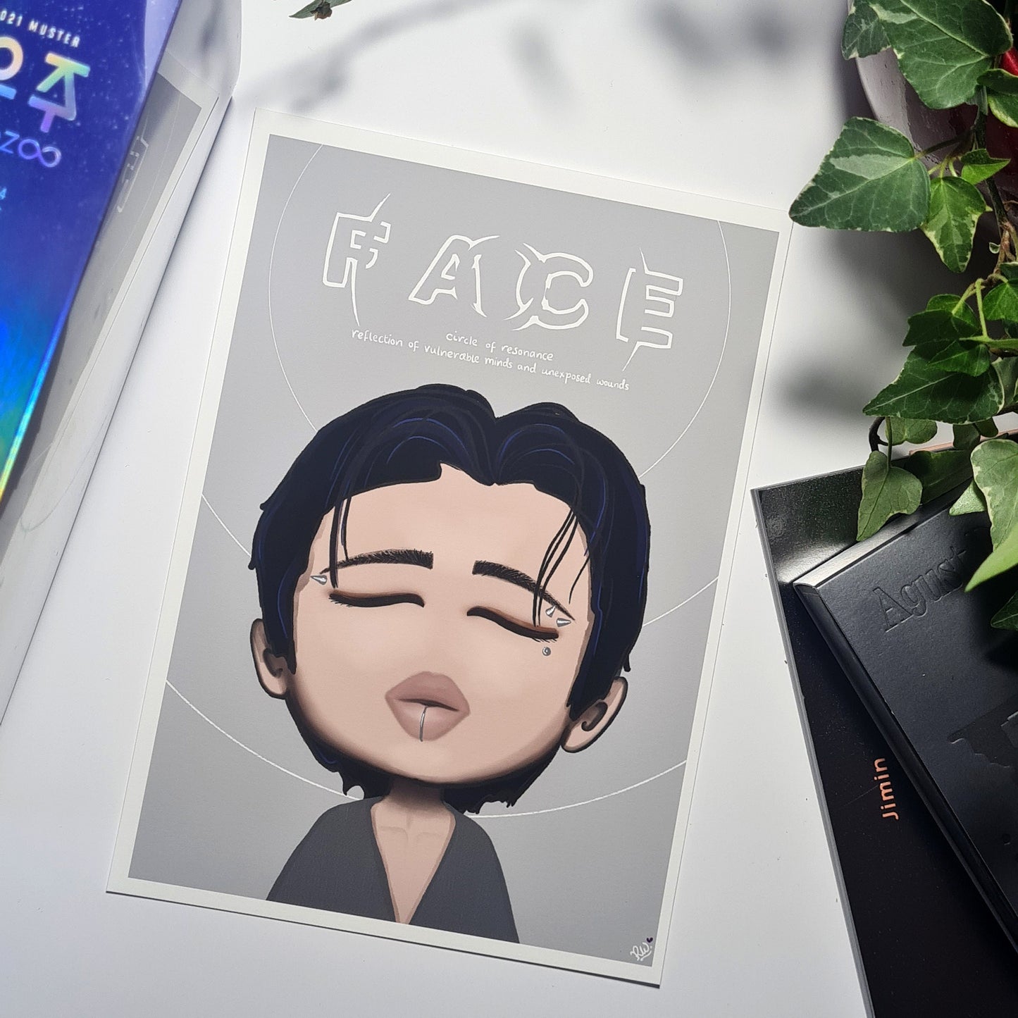 FACE Jimin album shoot chibi print