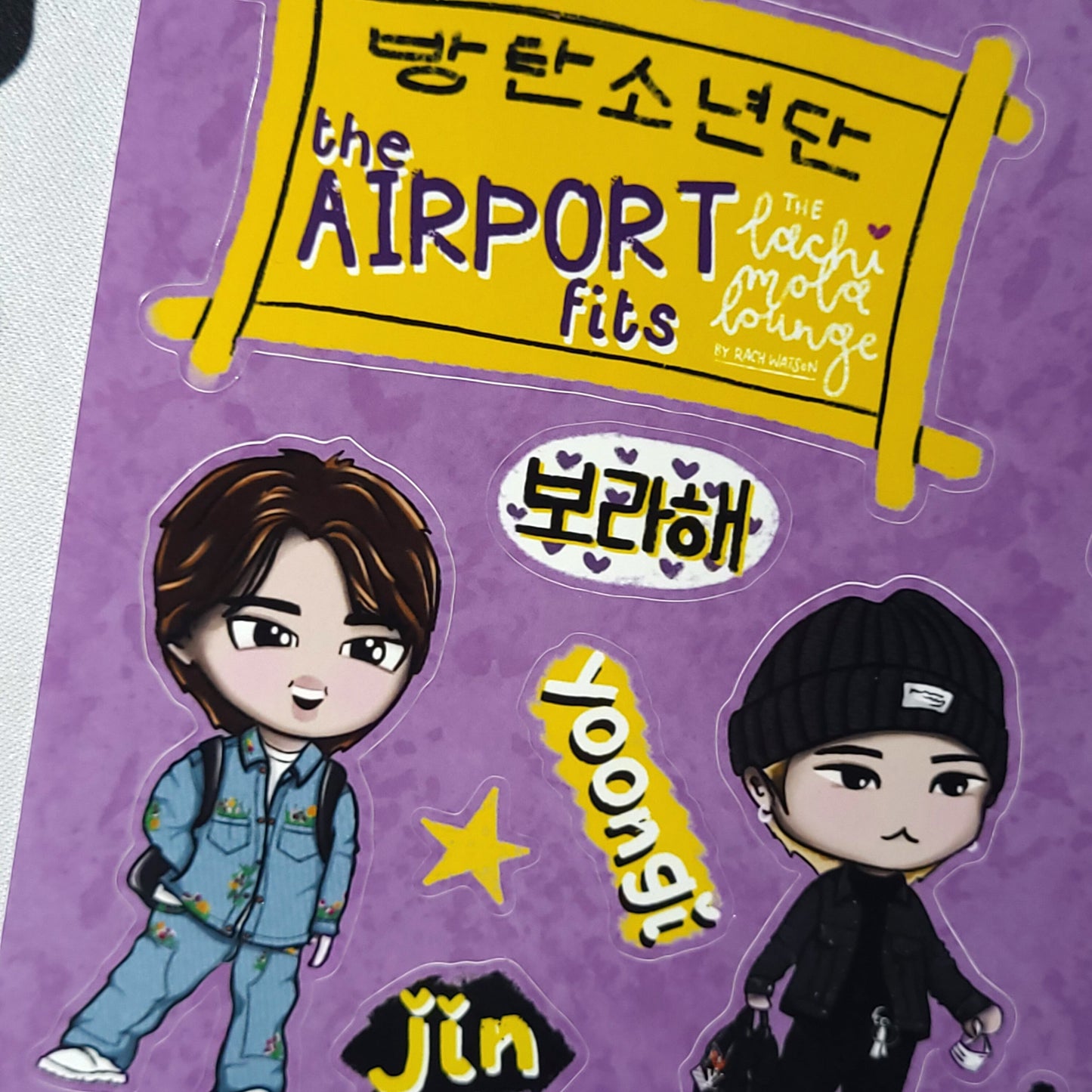 Airport Fits BTS chibi sticker sheet