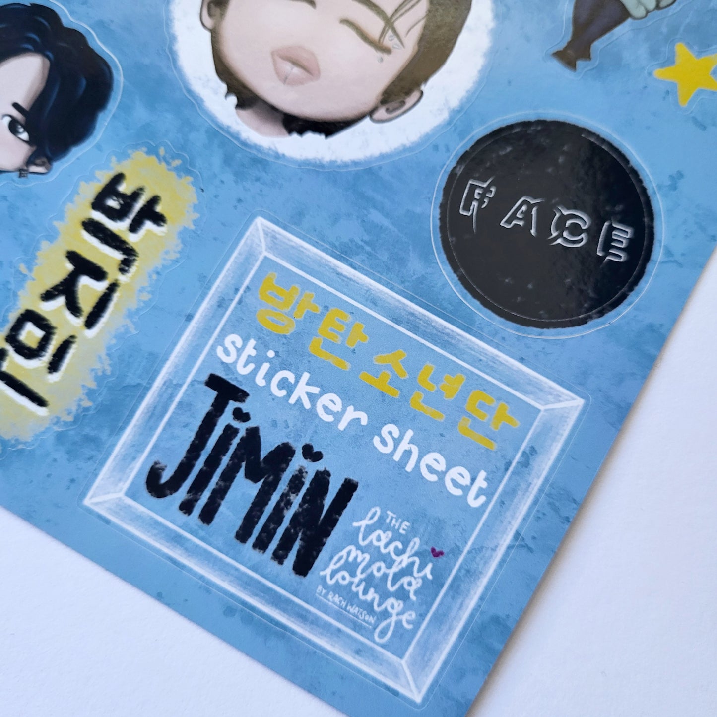 Jimin BTS chibi sticker sheet, kpop journaling, bangtan stationery