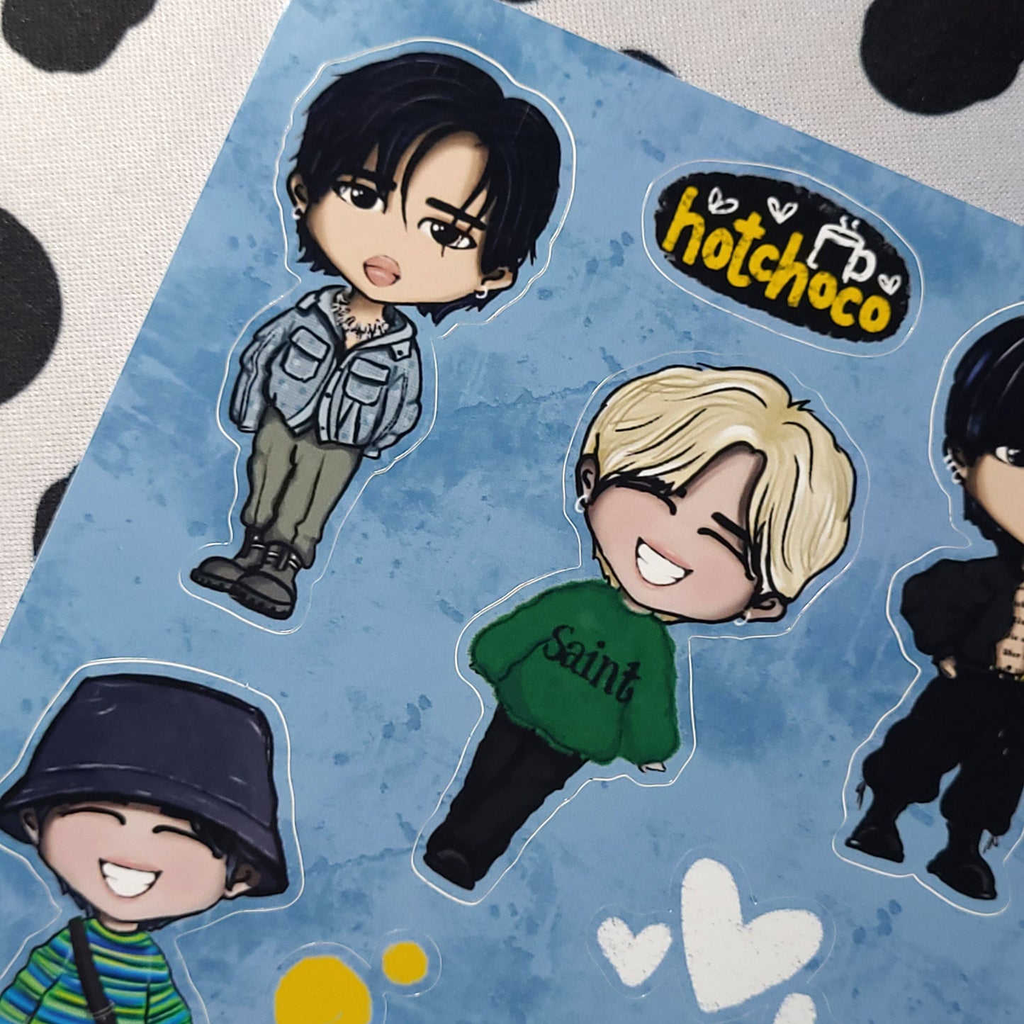 Jimin BTS chibi sticker sheet, kpop journaling, bangtan stationery