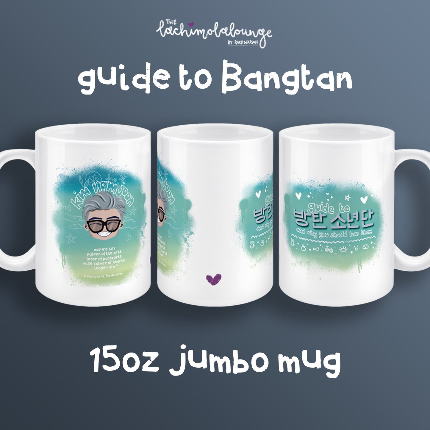 Guide To Bangtan Namjoon 15oz jumbo mug, BTS ARMY gift