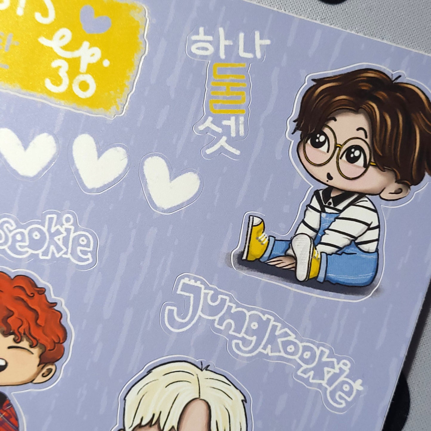 Run BTS chibi sticker sheet, kpop journaling, bangtan stationery