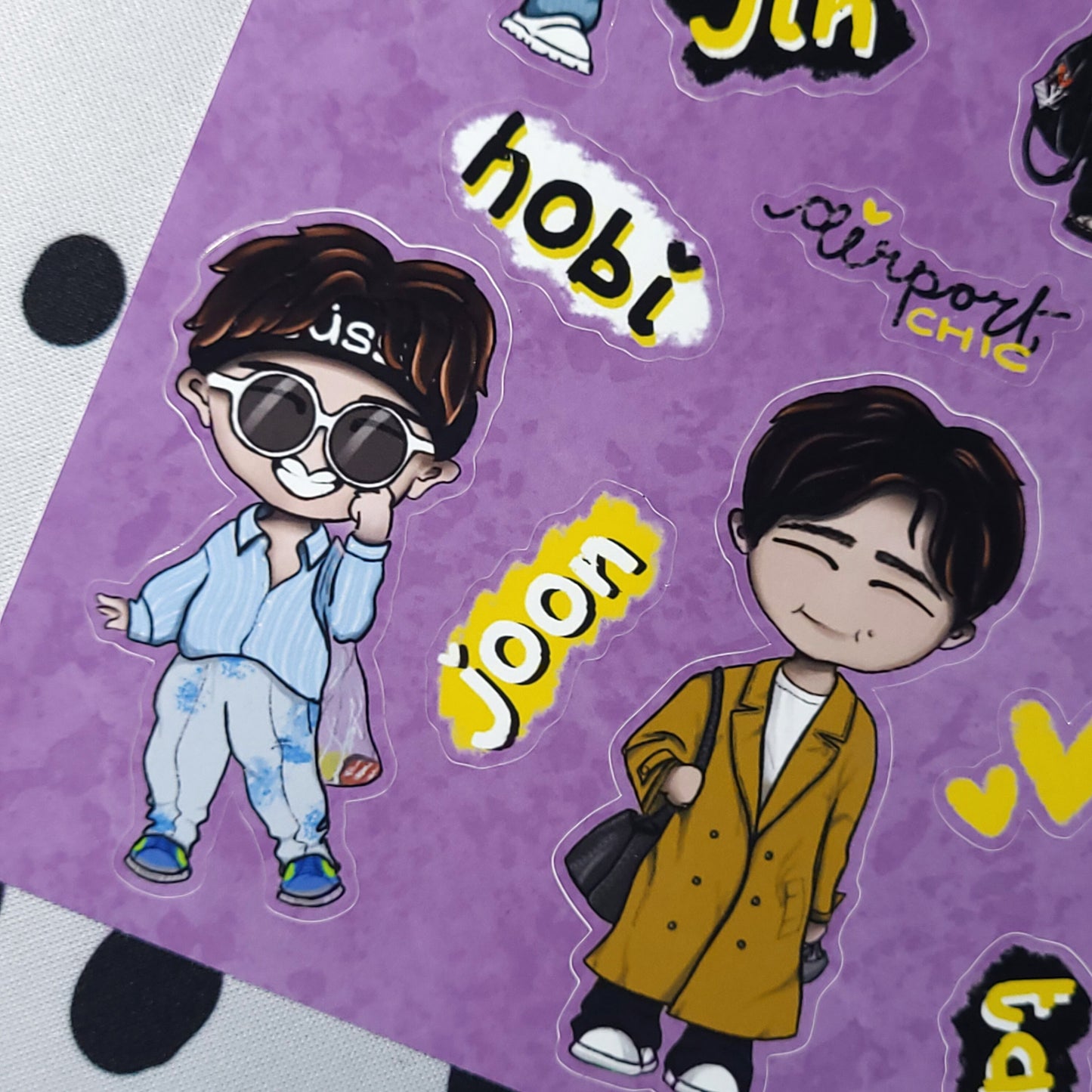 Airport Fits BTS chibi sticker sheet