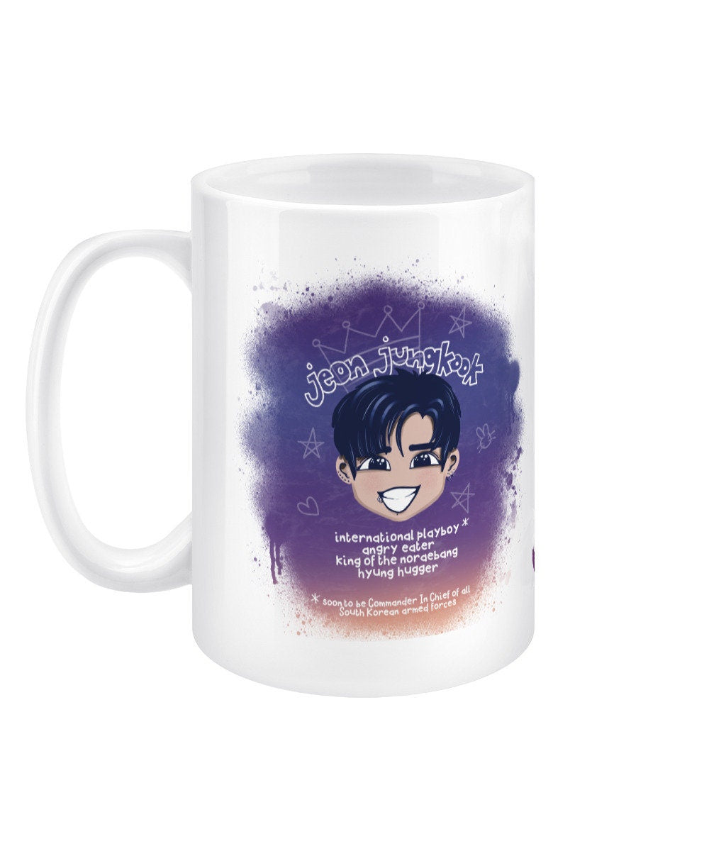 Guide To Bangtan Jung Kook 15oz jumbo mug, BTS ARMY fan gift