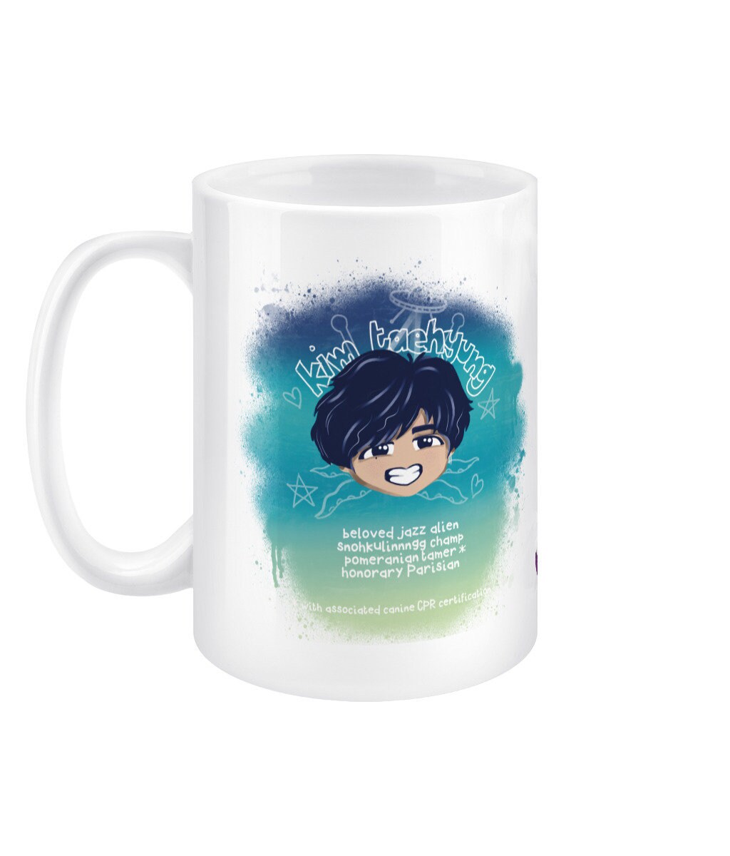 Guide To Bangtan Taehyung 15oz jumbo mug, BTS ARMY fan gift