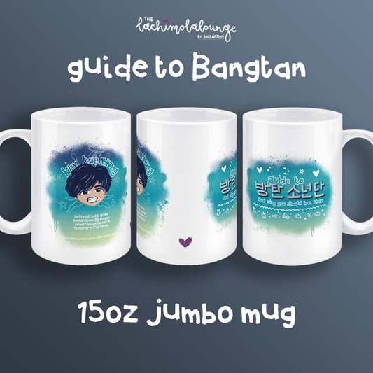 Guide To Bangtan Taehyung 15oz jumbo mug, BTS ARMY fan gift