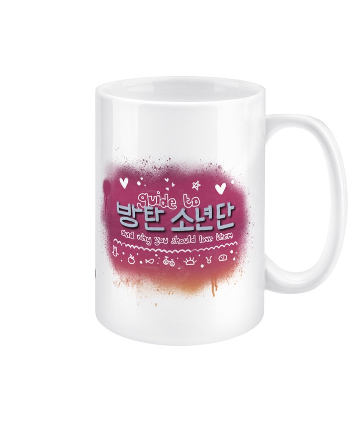 Guide To Bangtan Yoongi 15oz jumbo mug, BTS ARMY fan gift