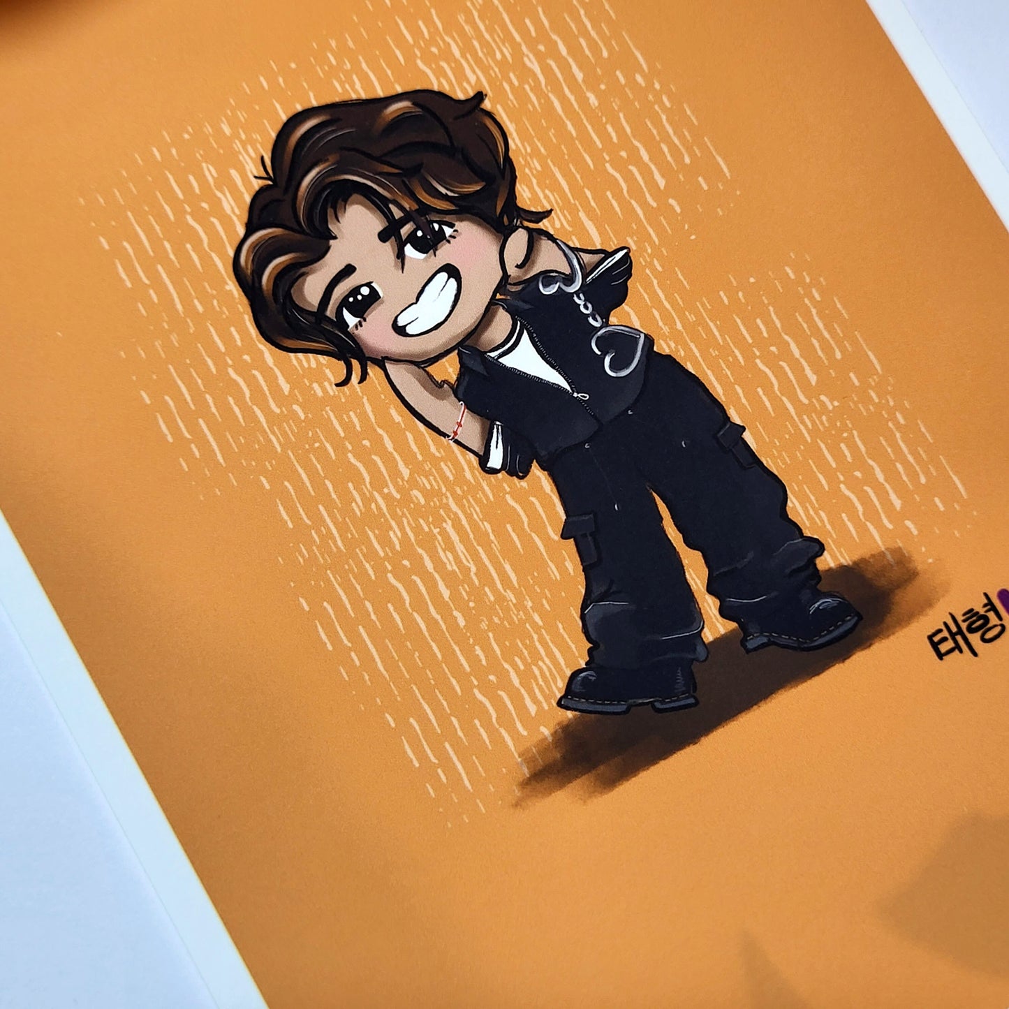 V Butter lineup chibi art print, archive quality, Taehyung BTS illustration, bangtan character art, cute TaeTae print