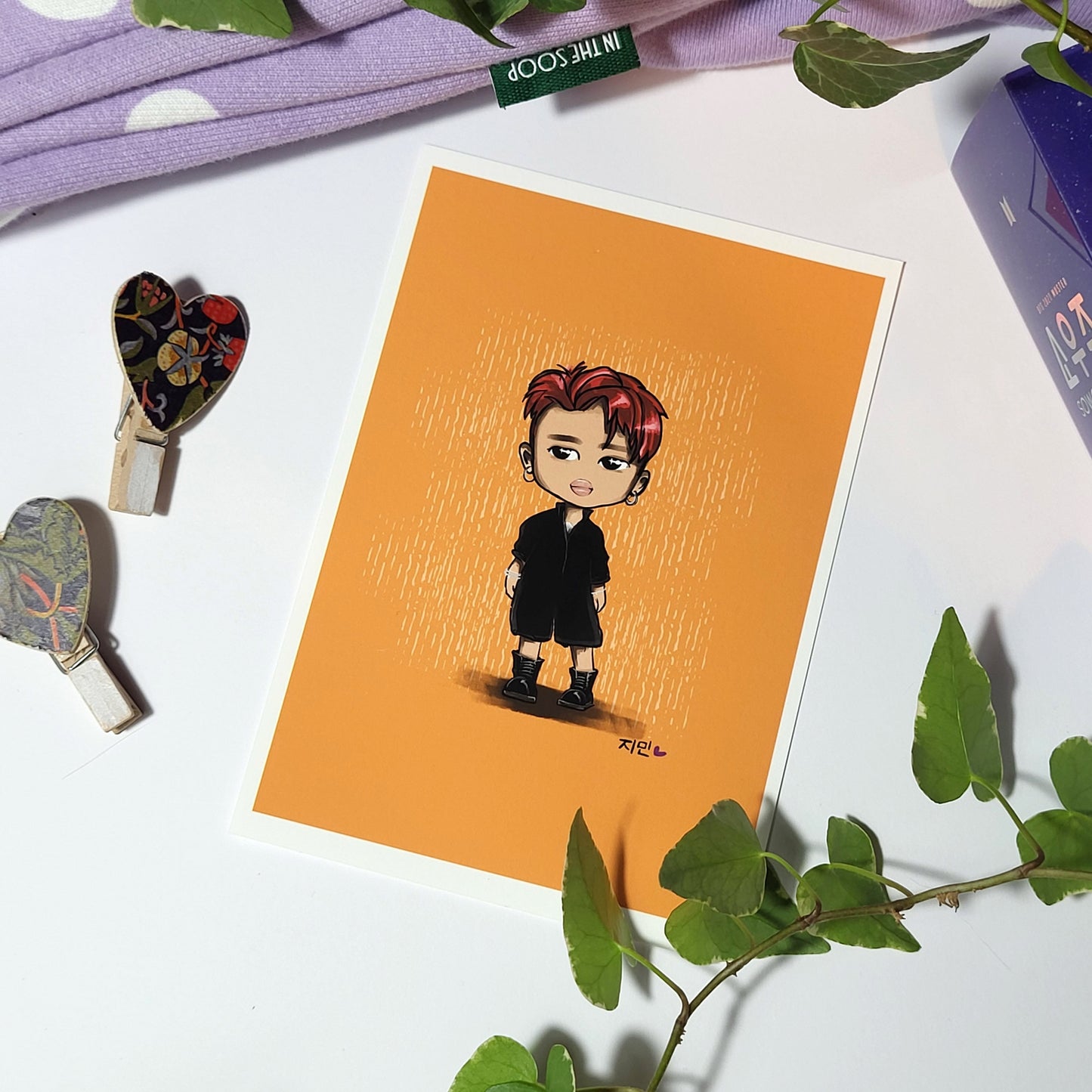 Jimin Butter lineup chibi art print, archive quality, Park Jimin BTS illustration, bangtan character art, cute Jiminie print