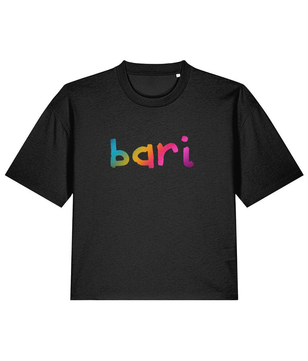 Boxy loose fit BARI SINGER rainbow print tshirt