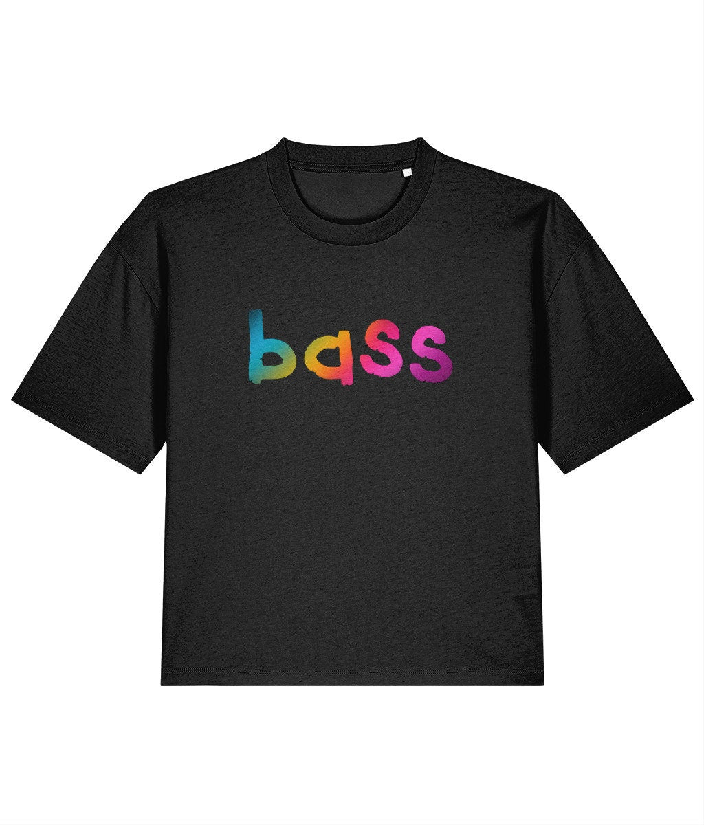 Boxy loose fit BASS SINGER rainbow print tshirt