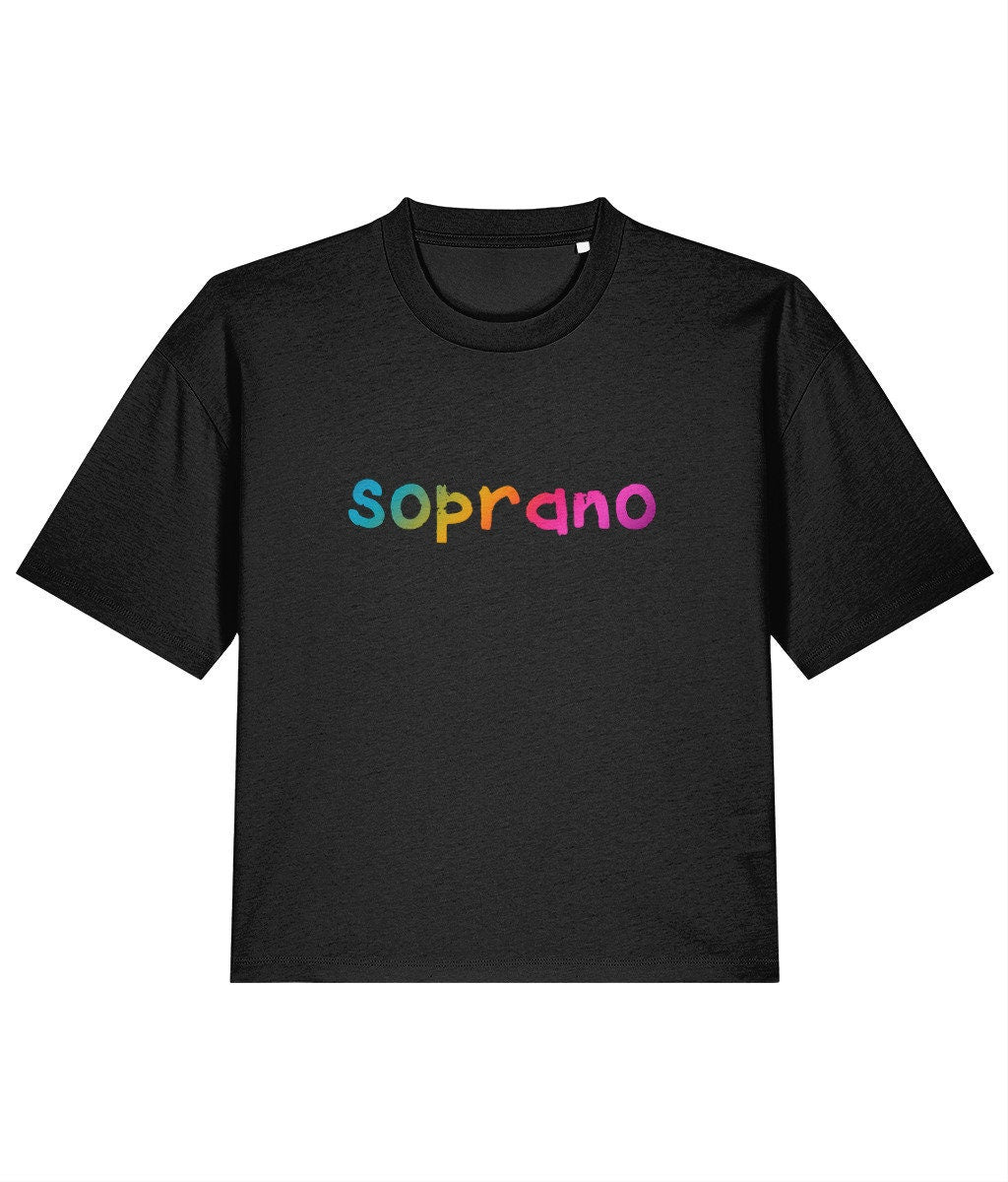 Boxy oversize fit SOPRANO SINGER rainbow print tshirt