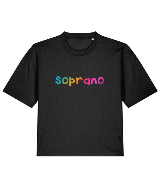 Boxy oversize fit SOPRANO SINGER rainbow print tshirt