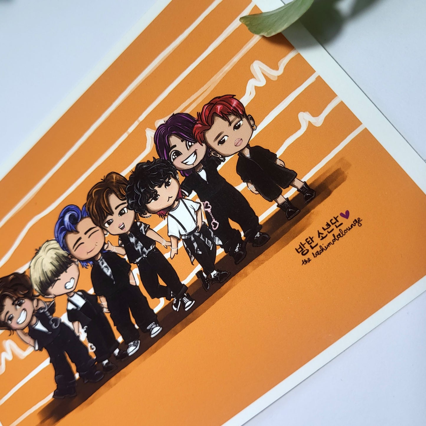 BTS Butter chibi art print, archive quality, kpop illustration, bangtan character art, cute Butter lineup print