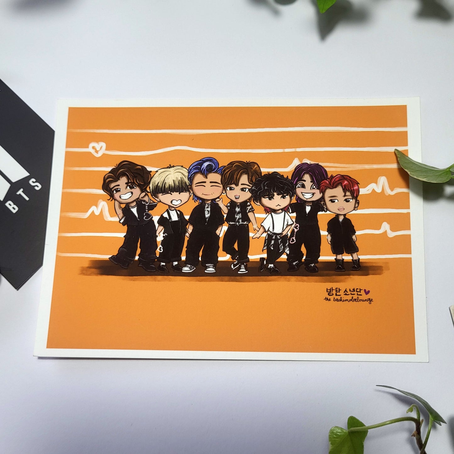 BTS Butter chibi art print, archive quality, kpop illustration, bangtan character art, cute Butter lineup print