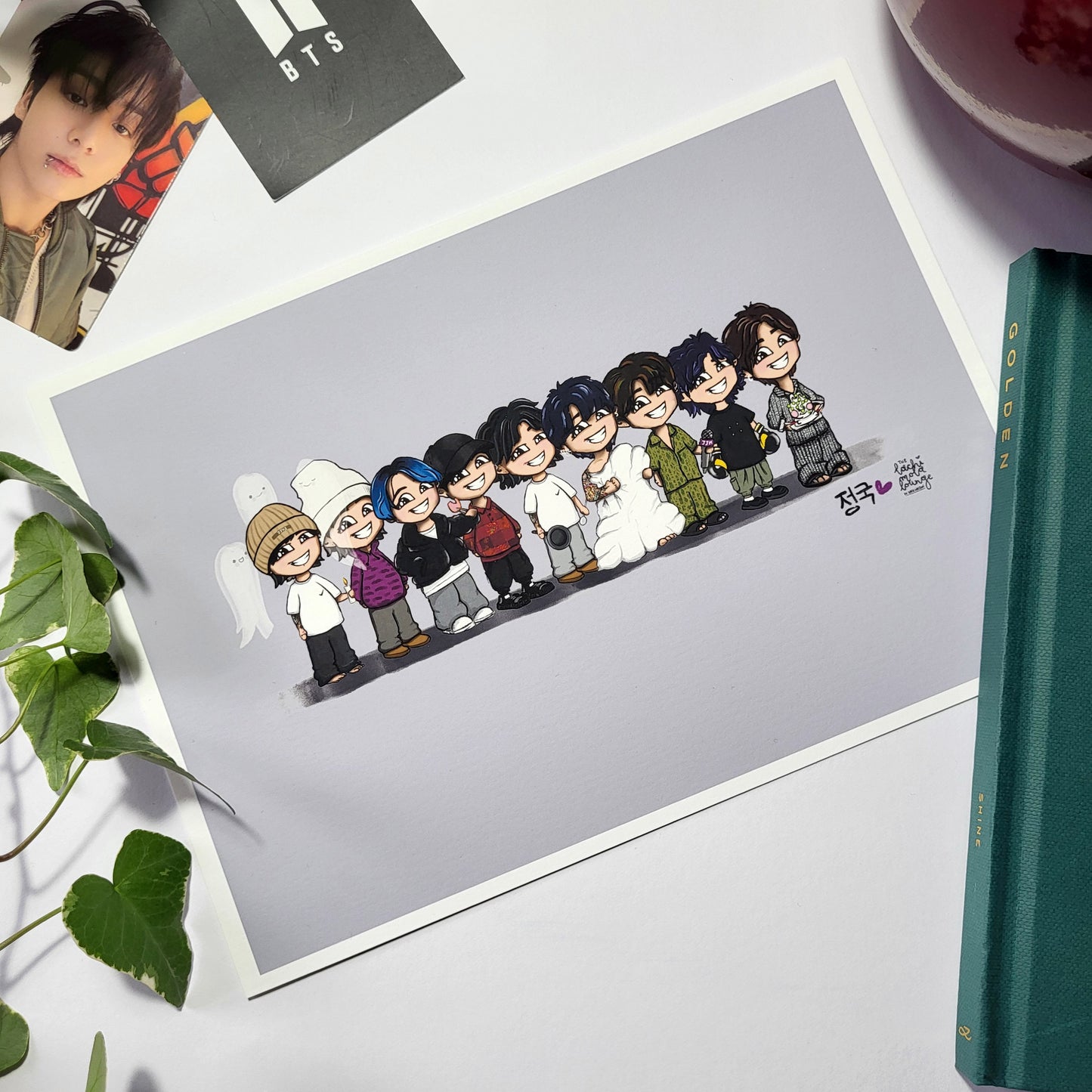 Jungkook Lives Lineup print, cute JK print, BTS cute art print, Jeon Jungkook chibi, Bangtan fan gift, ARMY merch