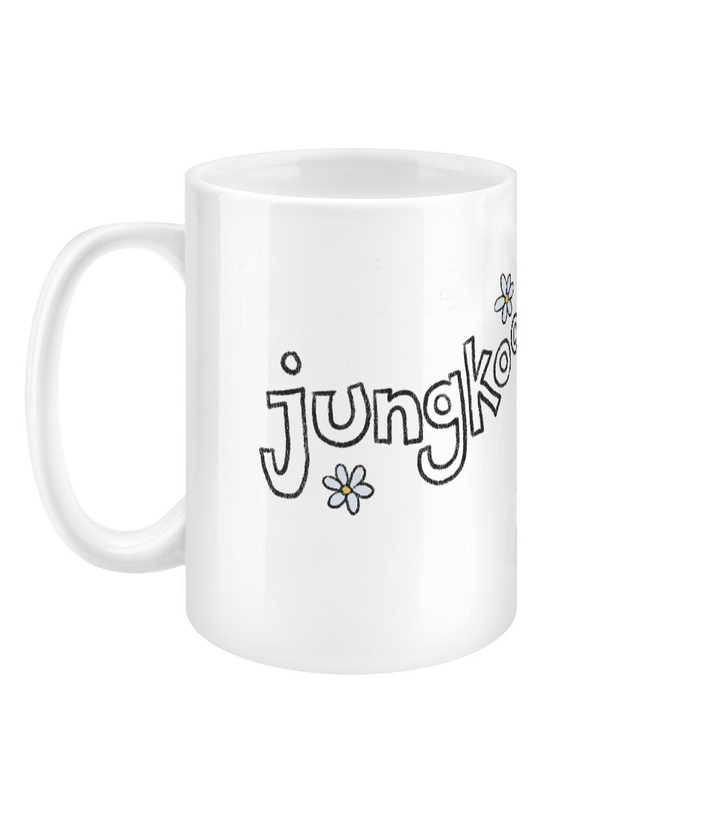 Jungkook Run BTS ep30 mug, BTS JK fan gift, Bangtan merch, 15oz jumbo white ceramic, chibi Bangtan cup