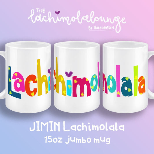 Lachimolala rainbow jumbo mug, BTS fan gift, kpop merch, pride memento