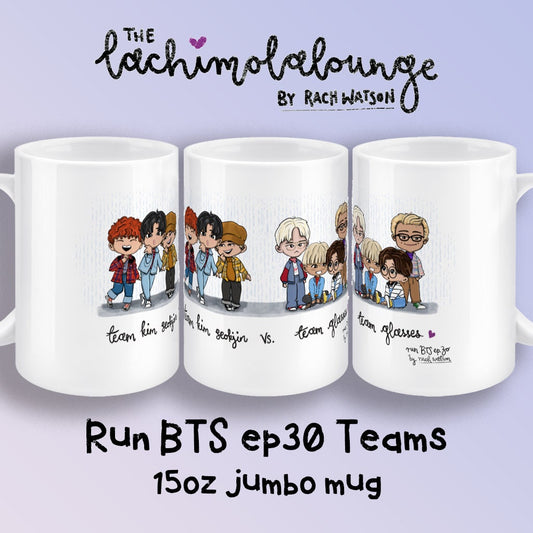 Team Kim Seokjin, Team Glasses, Run BTS Episode 30 mug, BTS mug, Bangtan fan gift, BTS merch